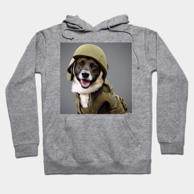 perro soldado Hoodie by camisas de perros 